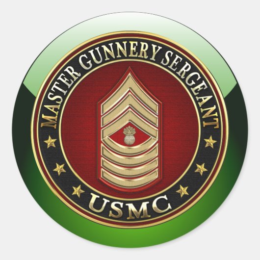 米海兵隊：銃撃軍曹長(USMC MGySgt) ラウンドシール (正面)
