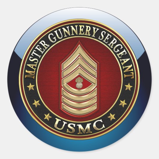 米海兵隊：銃撃軍曹長(USMC MGySgt) ラウンドシール (正面)
