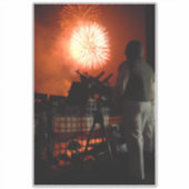 米海軍の花火が世界中で独立記念日を祝う シール (正面)