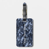 米海軍カモフラージュパーソナライズされた ラゲッジタグ (裏面縦)