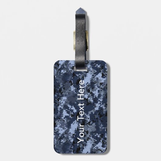 米海軍カモフラージュパーソナライズされた ラゲッジタグ (裏面縦)