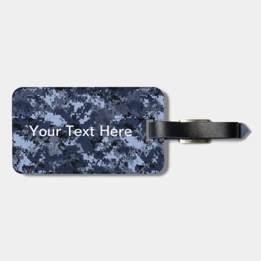 米海軍カモフラージュパーソナライズされた ラゲッジタグ (裏面横)