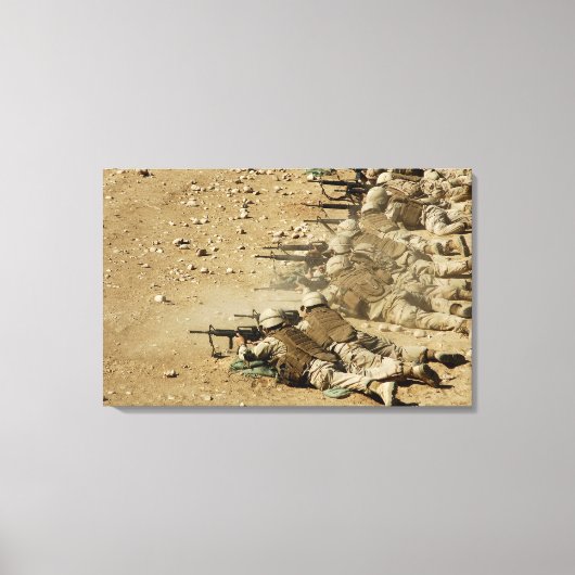 米海軍シービーがM-4およびM-16A2ライフルを発射 キャンバスプリント (正面)