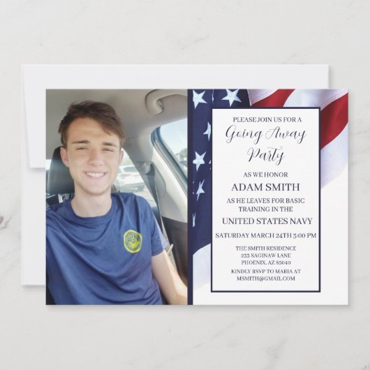 米海軍ブートキャンプゴーイング遠くにパーティの招待状 招待状 (正面)