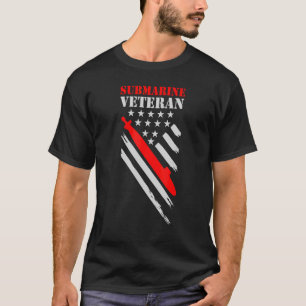 米海軍潜水艦退役軍人アメリカ国旗ヴィンテージスマリ Tシャツ