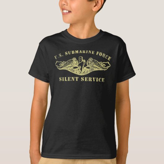 米海軍潜水艦退役軍人静かサービスヴィンテージ Tシャツ (正面)