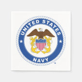 米海軍 |オフィシャルクレスト スタンダードカクテルナプキン (正面)
