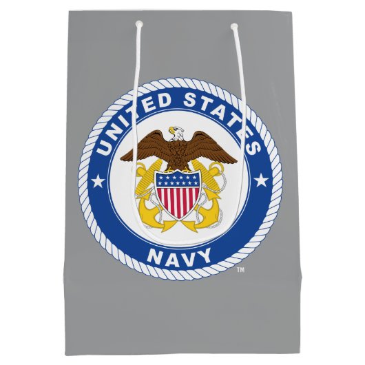 米海軍 |オフィシャルクレスト ミディアムペーパーバッグ (裏面)