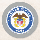 米海軍 |オフィシャルクレスト ラウンドペーパーコースター (正面)