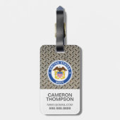 米海軍 |オフィシャルクレスト ラゲッジタグ (裏面縦)