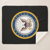 米海軍 |ネイビーエンブレム シェルパブランケット (正面(横))