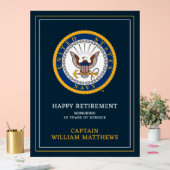 米海軍 |ネイビーエンブレム |ハッピーリタイア アクリルサイン (ウェディング)