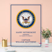 米海軍 |ネイビーエンブレム |ハッピーリタイア アクリルサイン (ウェディング)