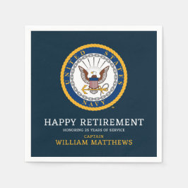米海軍 |ネイビーエンブレム |ハッピーリタイア スタンダードカクテルナプキン
