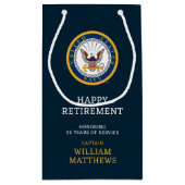 米海軍 |ネイビーエンブレム |ハッピーリタイア スモールペーパーバッグ (裏面)