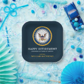 米海軍 |ネイビーエンブレム |ハッピーリタイア ペーパープレート (パーティー)