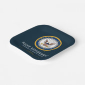 米海軍 |ネイビーエンブレム |ハッピーリタイア ペーパープレート (傾斜あり)