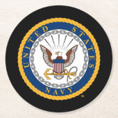 米海軍 |ネイビーエンブレム ラウンドペーパーコースター (正面)