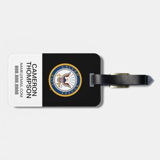 米海軍 |ネイビーエンブレム ラゲッジタグ (裏面横)