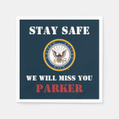 米海軍 |ネイビーエンブレム |別れのパーティー スタンダードカクテルナプキン (正面)