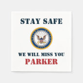 米海軍 |ネイビーエンブレム |別れのパーティー スタンダードカクテルナプキン (正面)