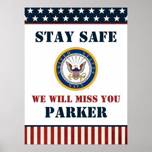 米海軍 |ネイビーエンブレム |別れのパーティー ポスター (正面)