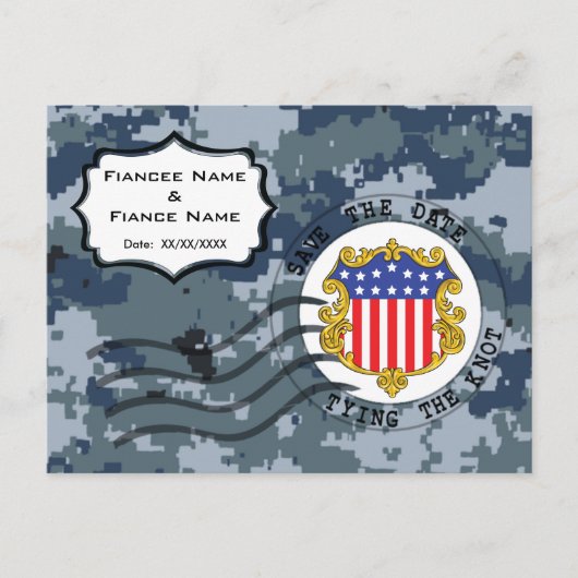 米海軍 予定保存と旗 案内ポストカード (正面)