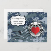 米海軍 救いの日付とハート 案内ポストカード (正面/裏面)