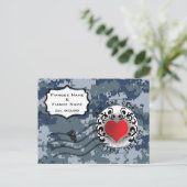 米海軍 救いの日付とハート 案内ポストカード (スタンド正面)