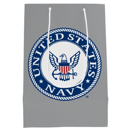 米海軍 |海軍代替エンブレム ミディアムペーパーバッグ (裏面)