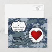 米海軍 結婚式場を確保しよう & ハート 案内ポストカード (正面/裏面)