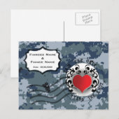 米海軍 結婚式場を確保せよ ハート 案内ポストカード (正面/裏面)