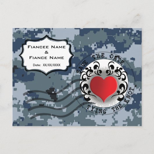 米海軍 結婚式場を確保せよ ハート 案内ポストカード (正面)