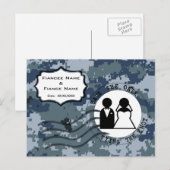 米海軍 結婚式場を確保せよ & 花婿花嫁 案内ポストカード (正面/裏面)