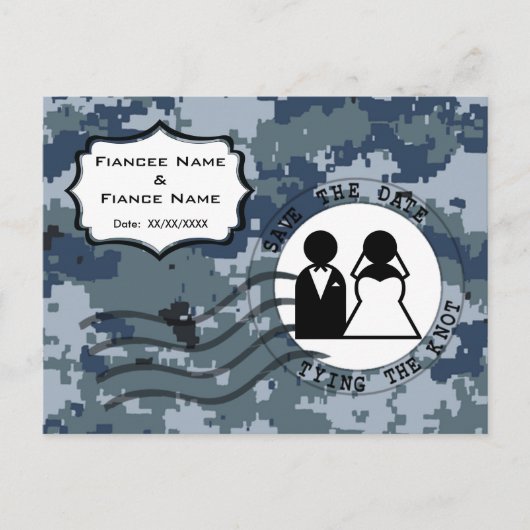 米海軍 結婚式場を確保せよ & 花婿花嫁 案内ポストカード (正面)