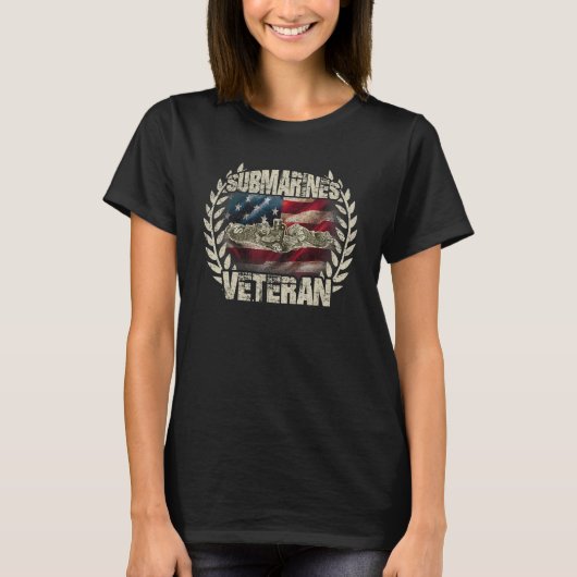 米潜水艦退役軍人奉仕 軍国主義 Tシャツ (正面)