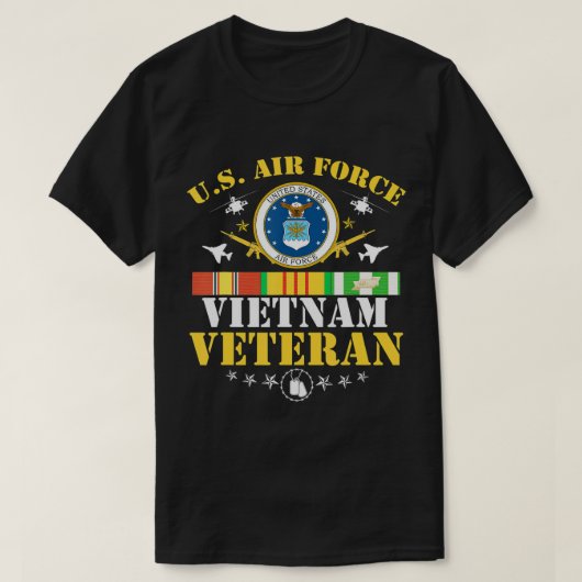 米空軍ベトナム退役軍人米国国旗ベトナム獣医 Tシャツ (デザイン正面)