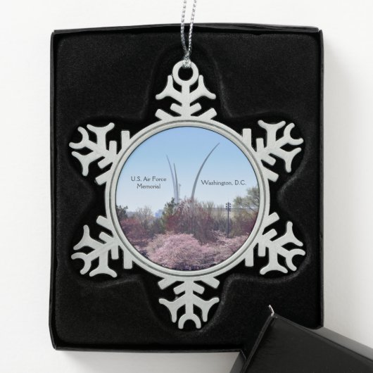 米空軍メモリアルプーターオーナメント スノーフレークピューターオーナメント (ボックス)