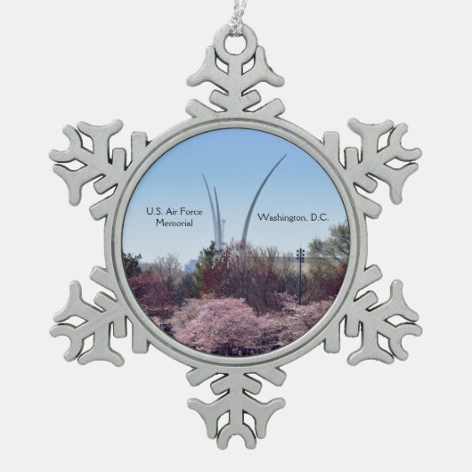 米空軍メモリアルプーターオーナメント スノーフレークピューターオーナメント (正面)