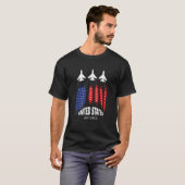 米空軍退役軍人7月4日アメリカ国旗 Tシャツ (正面フル)