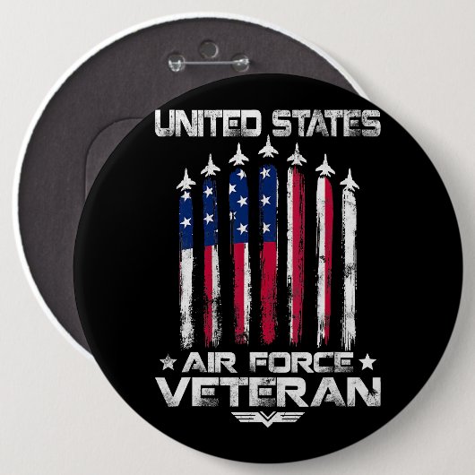 米空軍退役軍人7月Tシャツアマー4日 缶バッジ (正面&裏面)