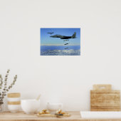 米空軍F-15Eストライクイーグル航空機 ポスター (キッチン)