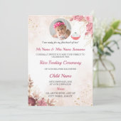 米給式案内　お食い初めカード 招待状 (スタンド正面)