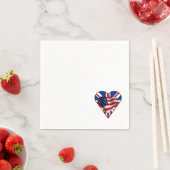 米英国旗のハート スタンダードカクテルナプキン (インサイチュ)