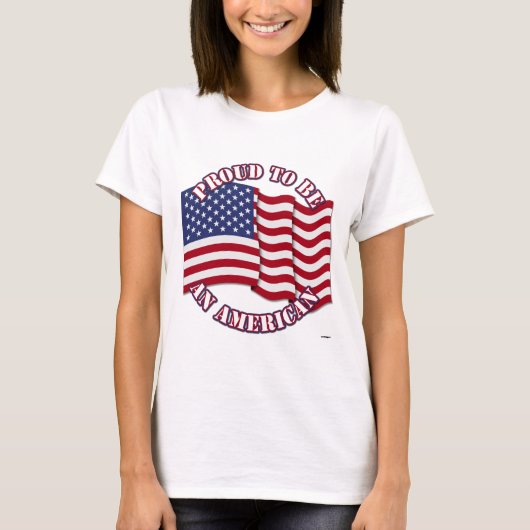 米誇りを持った国旗を持つアメリカ人に Tシャツ (正面)