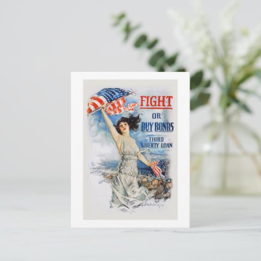 米軍債が第三自由買貸付金と闘うWWI ポストカード (スタンド正面)