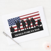 米軍日兵士米旗芸術 長方形シール (封筒)