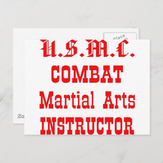 米軍海兵隊格闘術インストラクター ポストカード (正面/裏面)