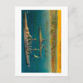 米軍艦がロングビーチに停泊 ポストカード (正面)