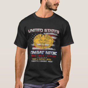 米陸軍戦闘中隊退役軍人医療軍隊Fla Tシャツ